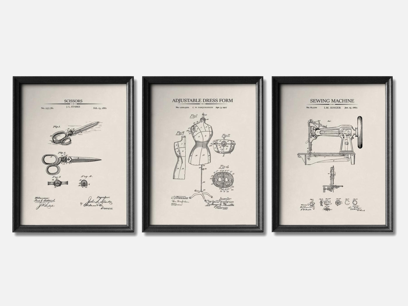Sewing Patent Print Set of 3 mockup - A_t10043-V1-PC_F+B-SS_3-PS_11x14-C_ivo variant