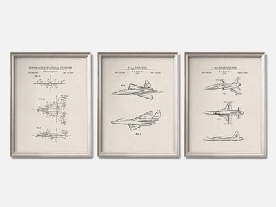 Fighter Jet Patent Print Set of 3 mockup - A_t10097-V1-PC_F+O-SS_3-PS_11x14-C_ivo variant