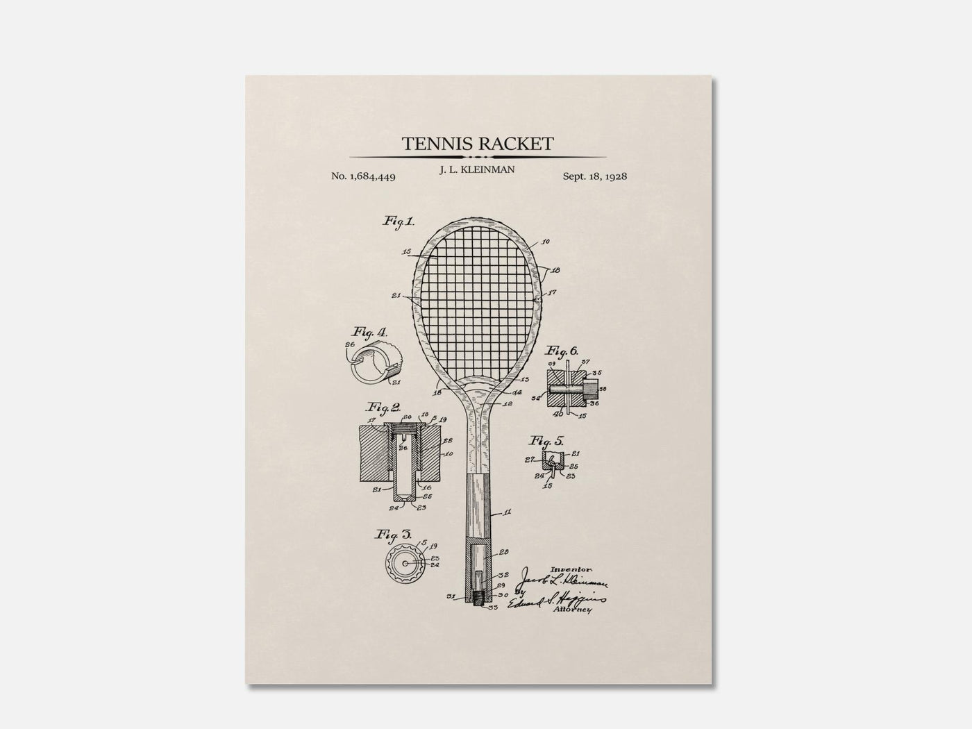 Tennis Racket Patent Print mockup - A_t10049.3-V1-PC_AP-SS_1-PS_5x7-C_ivo variant