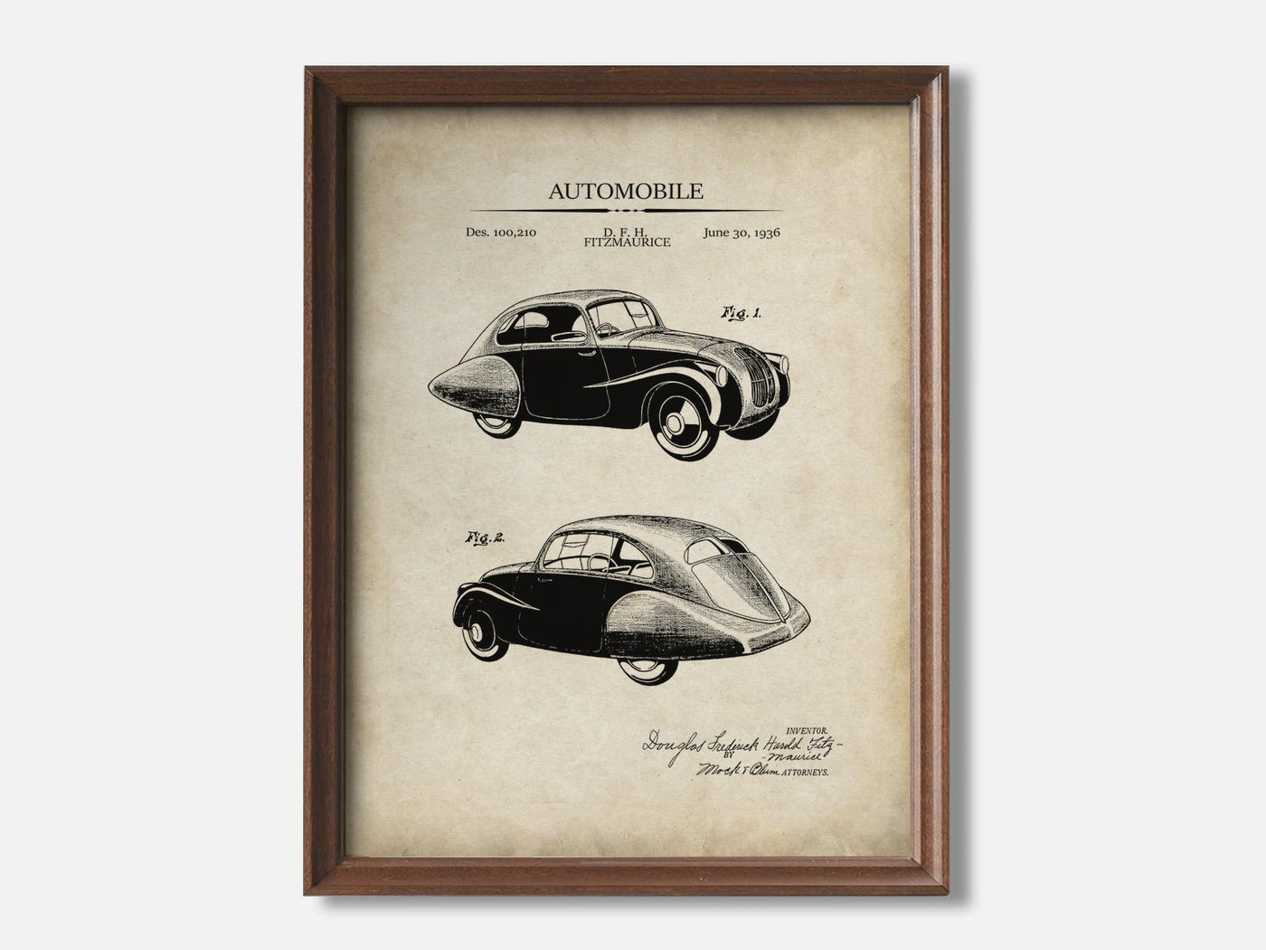 Automobile 1 Walnut - Parchment mockup