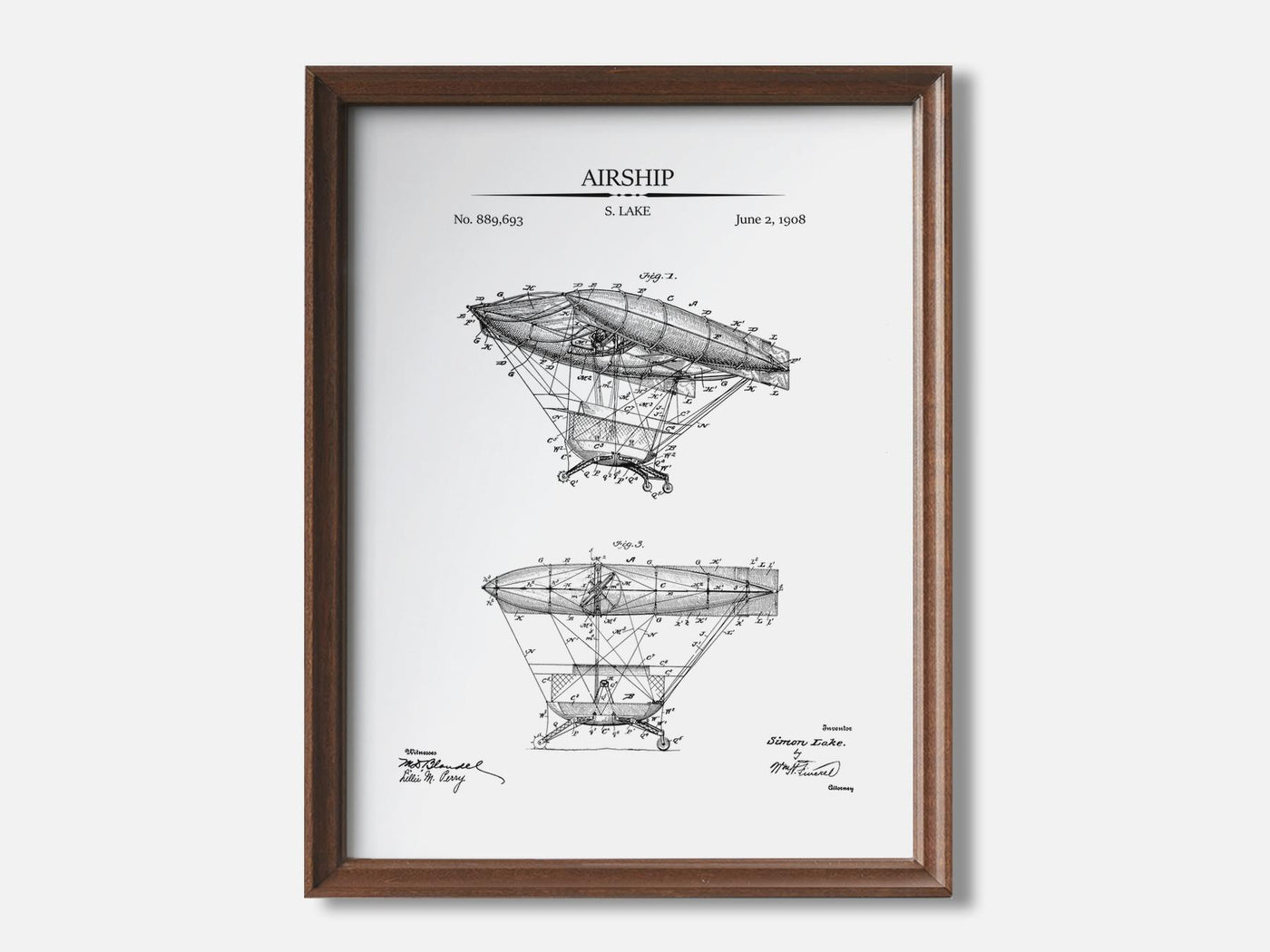 Steampunk Airship Patent Print mockup - A_t10022.3-V1-PC_F+WA-SS_1-PS_5x7-C_whi variant