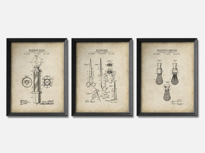 Barber Shop Patent Print Set of 3 mockup - A_t10011-V1-PC_F+B-SS_3-PS_11x14-C_par variant