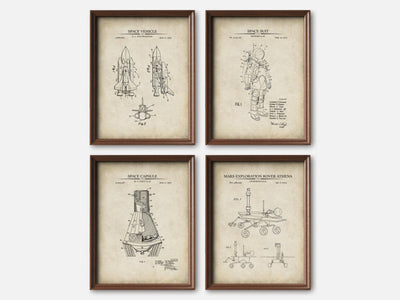 Space Exploration Patent Print Set of 4 mockup - A_t10036-V1-PC_F+WA-SS_4-PS_5x7-C_par variant