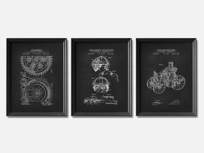 Steampunk Patent Print Set of 3 mockup - A_t10047-V1-PC_F+B-SS_3-PS_11x14-C_cha variant