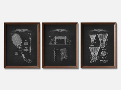 Badminton Patent Print Set of 3 mockup - A_t10093-V1-PC_F+WA-SS_3-PS_11x14-C_cha variant