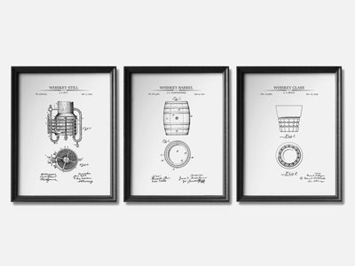 Whiskey Patent Print Set of 3 mockup - A_t10059-V1-PC_F+B-SS_3-PS_11x14-C_whi variant