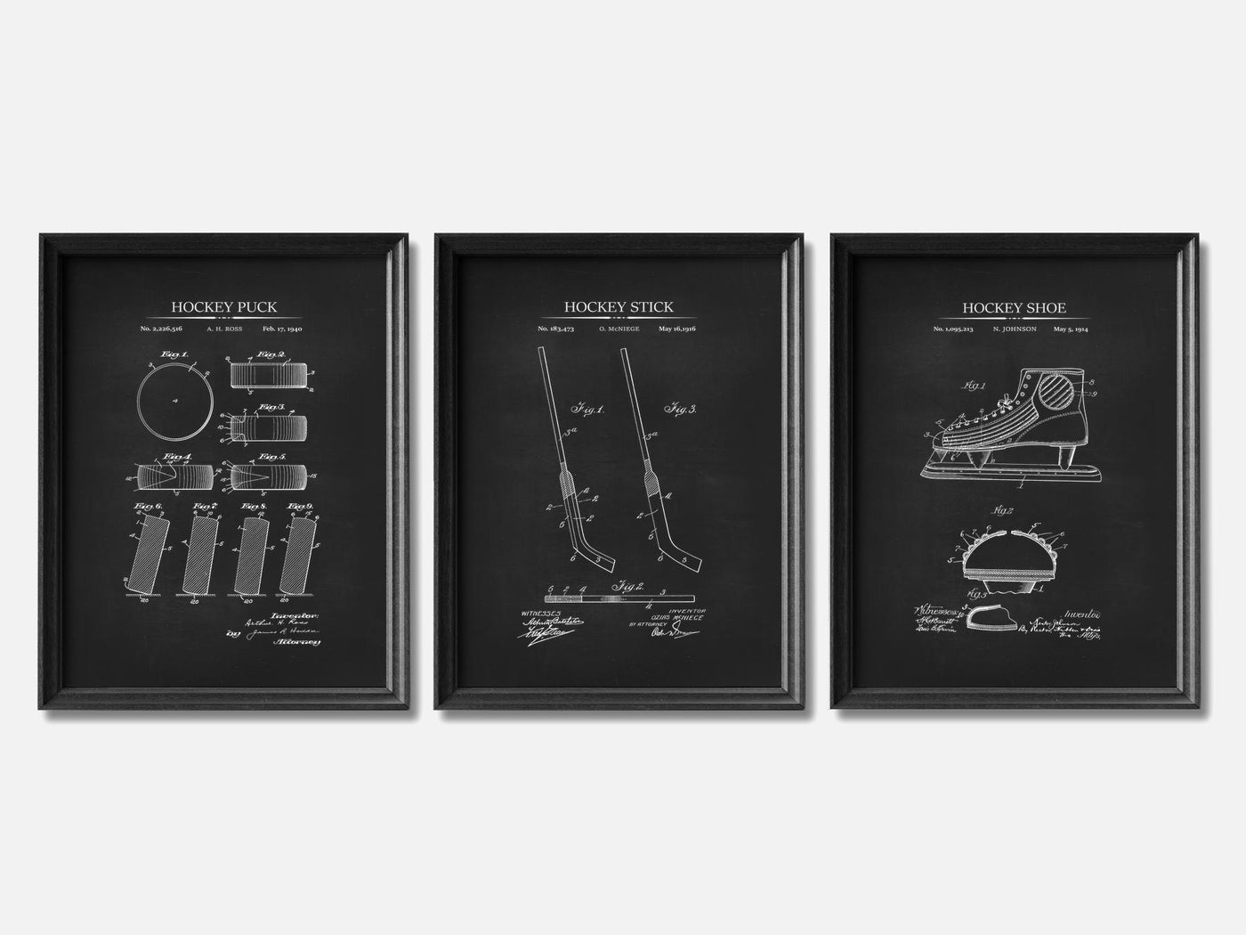 Ice Hockey Patent Print Set of 3 mockup - A_t10029-V1-PC_F+B-SS_3-PS_11x14-C_cha variant