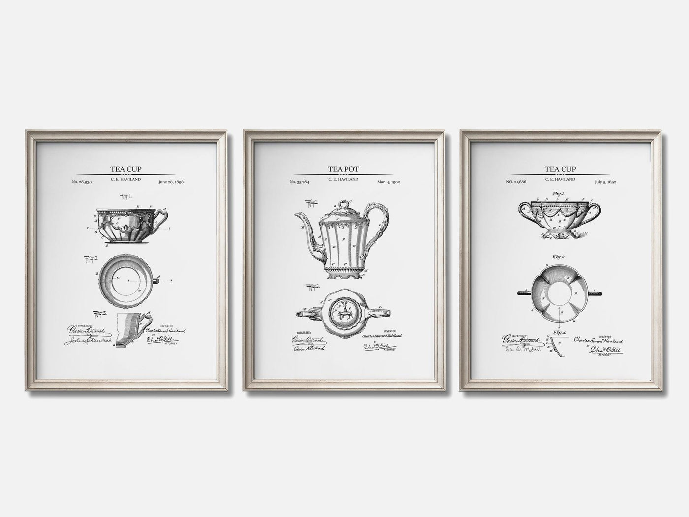 Victorian Tea Party - Patent Print Set of 3 mockup - A_t10069-V1-PC_F+O-SS_3-PS_11x14-C_whi variant