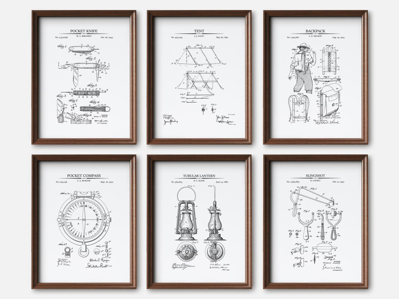 Boy Scout Patent Prints - Set of 6 mockup - A_t10165-V1-PC_F+WA-SS_6-PS_5x7-C_whi variant