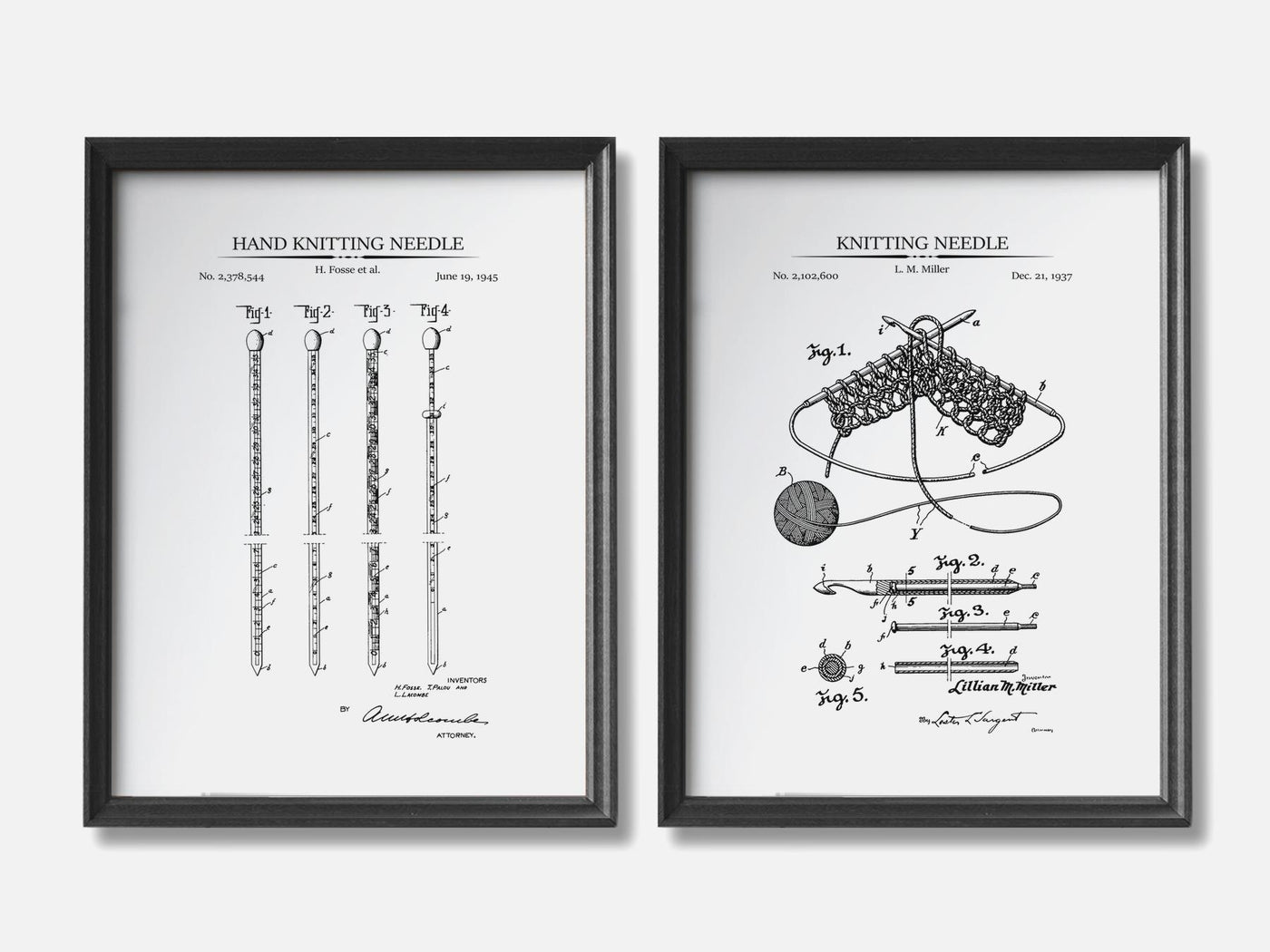Knitting Patent Print Set of 2 mockup - A_t10083-V1-PC_F+B-SS_2-PS_11x14-C_whi variant