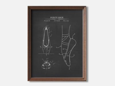 Pointe Shoe 1 Walnut - Chalkboard mockup