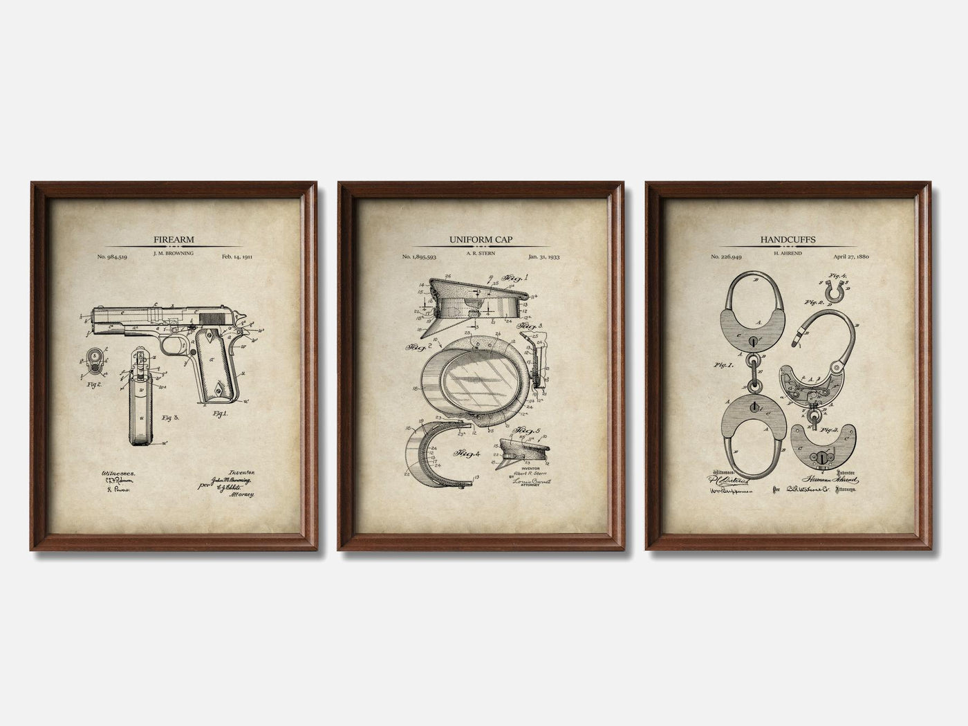 Police Patent Print Set of 3 mockup - A_t10039-V1-PC_F+WA-SS_3-PS_11x14-C_par variant