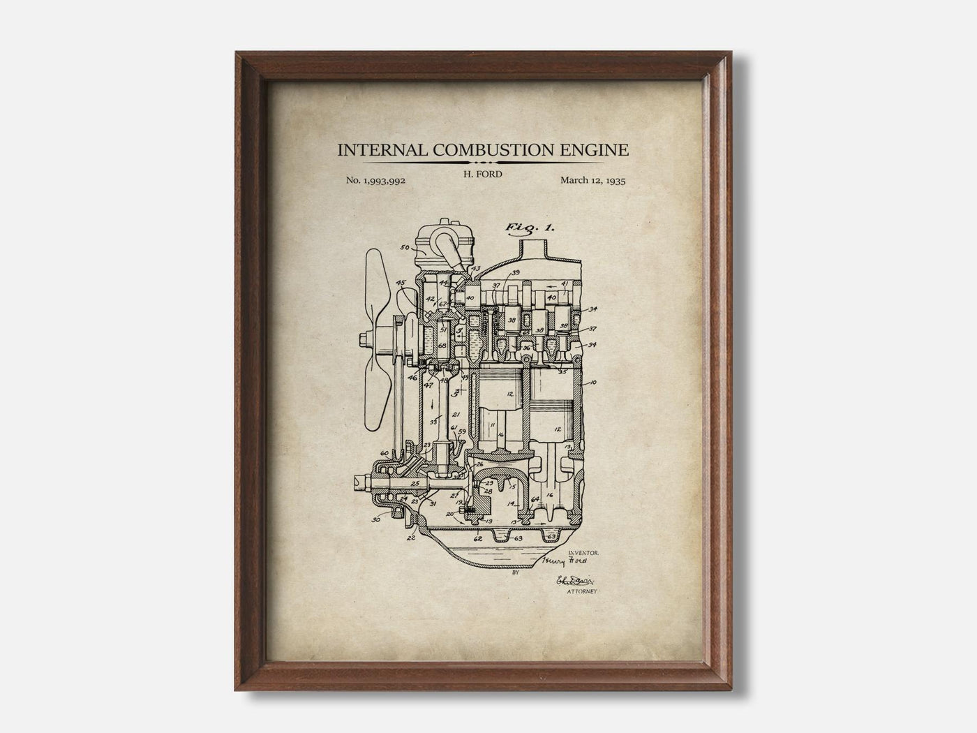 Internal Combustion Engine 1 Walnut - Parchment mockup