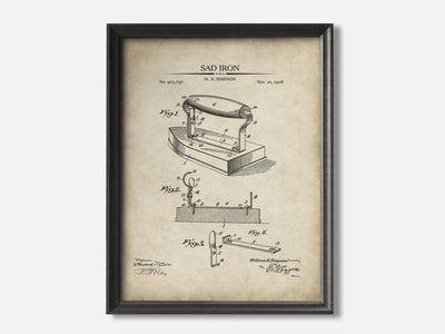 Laundry Patent Print Set of 4 1 Black - Parchment mockup