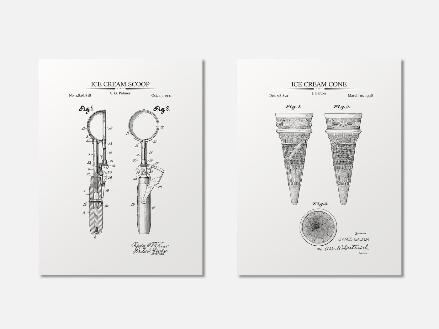 Ice Cream Patent Print Set of 2 mockup - A_t10081-V1-PC_AP-SS_2-PS_11x14-C_whi variant