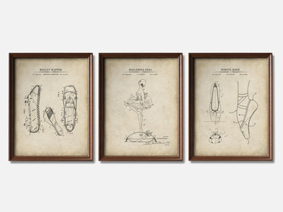 Ballet Patent Print Set of 3 mockup - A_t10065-V1-PC_F+WA-SS_3-PS_11x14-C_par variant