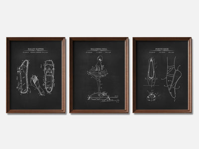 Ballet Patent Print Set of 3 mockup - A_t10065-V1-PC_F+WA-SS_3-PS_11x14-C_cha variant