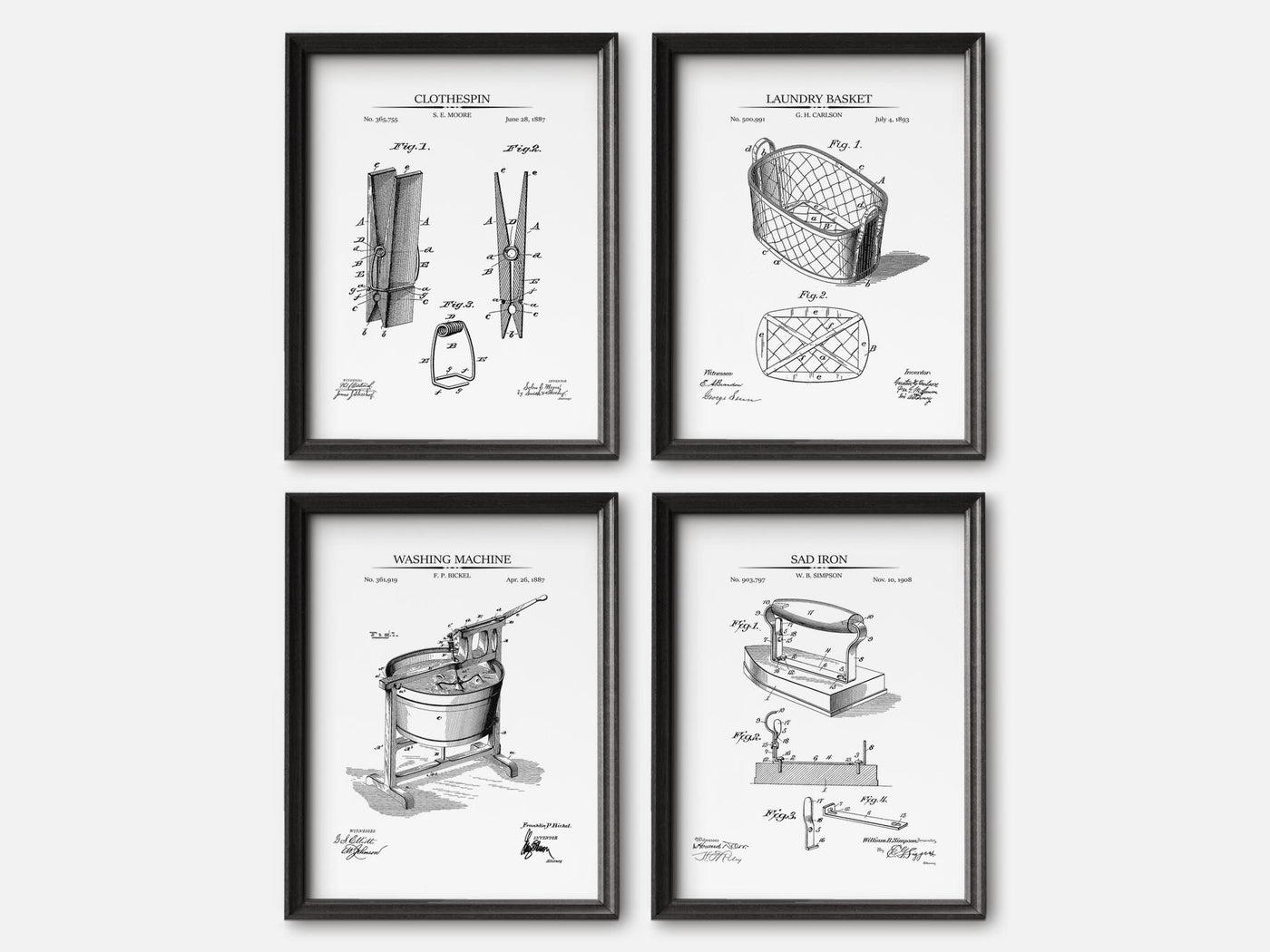 Laundry Patent Print Set of 4 mockup - A_t10007-V1-PC_F+B-SS_4-PS_5x7-C_whi variant