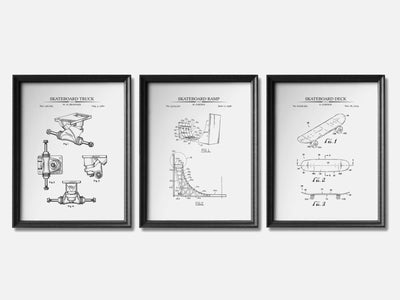 Skateboard Patent Print Set of 3 mockup - A_t10044-V1-PC_F+B-SS_3-PS_11x14-C_whi