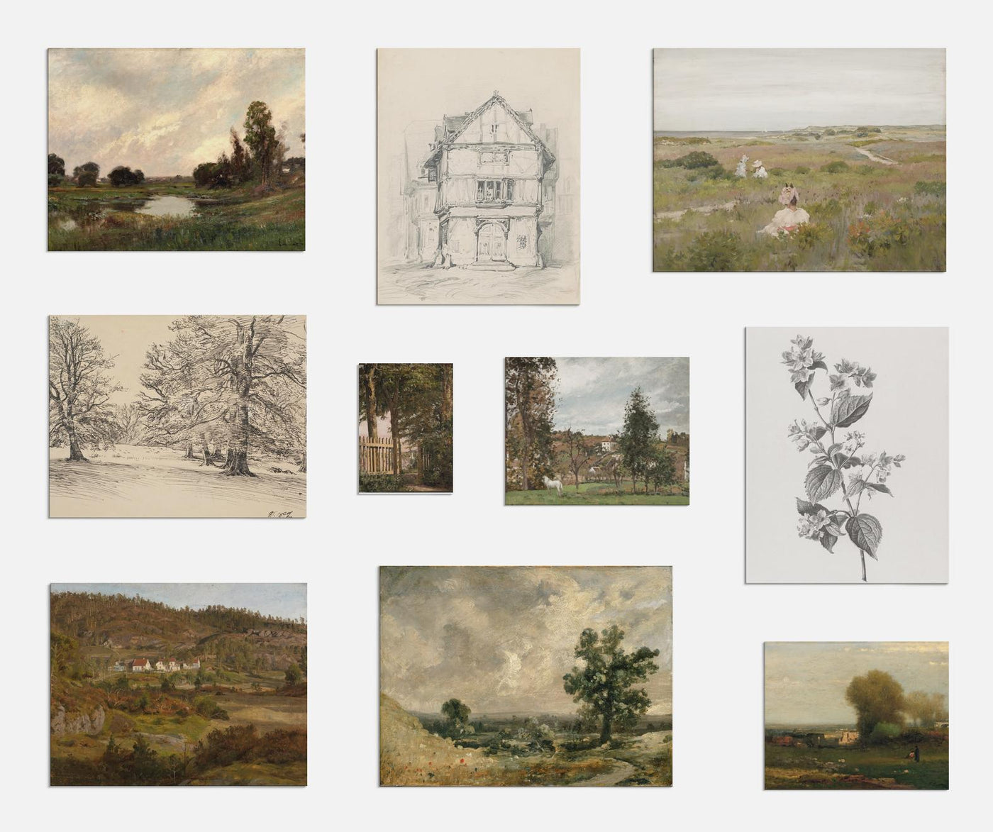 Countryside Adventures - Gallery Wall Print Set mockup - A_gw18-V1-PC_AP-SS_10-PS_gw10-C_def variant