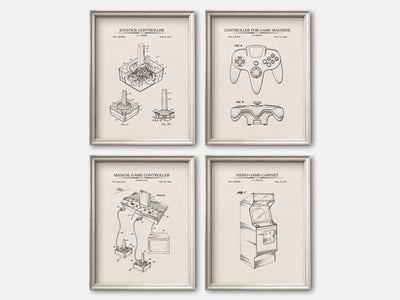Retro Gaming Patent Print Set of 4 mockup - A_t10041-V1-PC_F+O-SS_4-PS_5x7-C_ivo variant