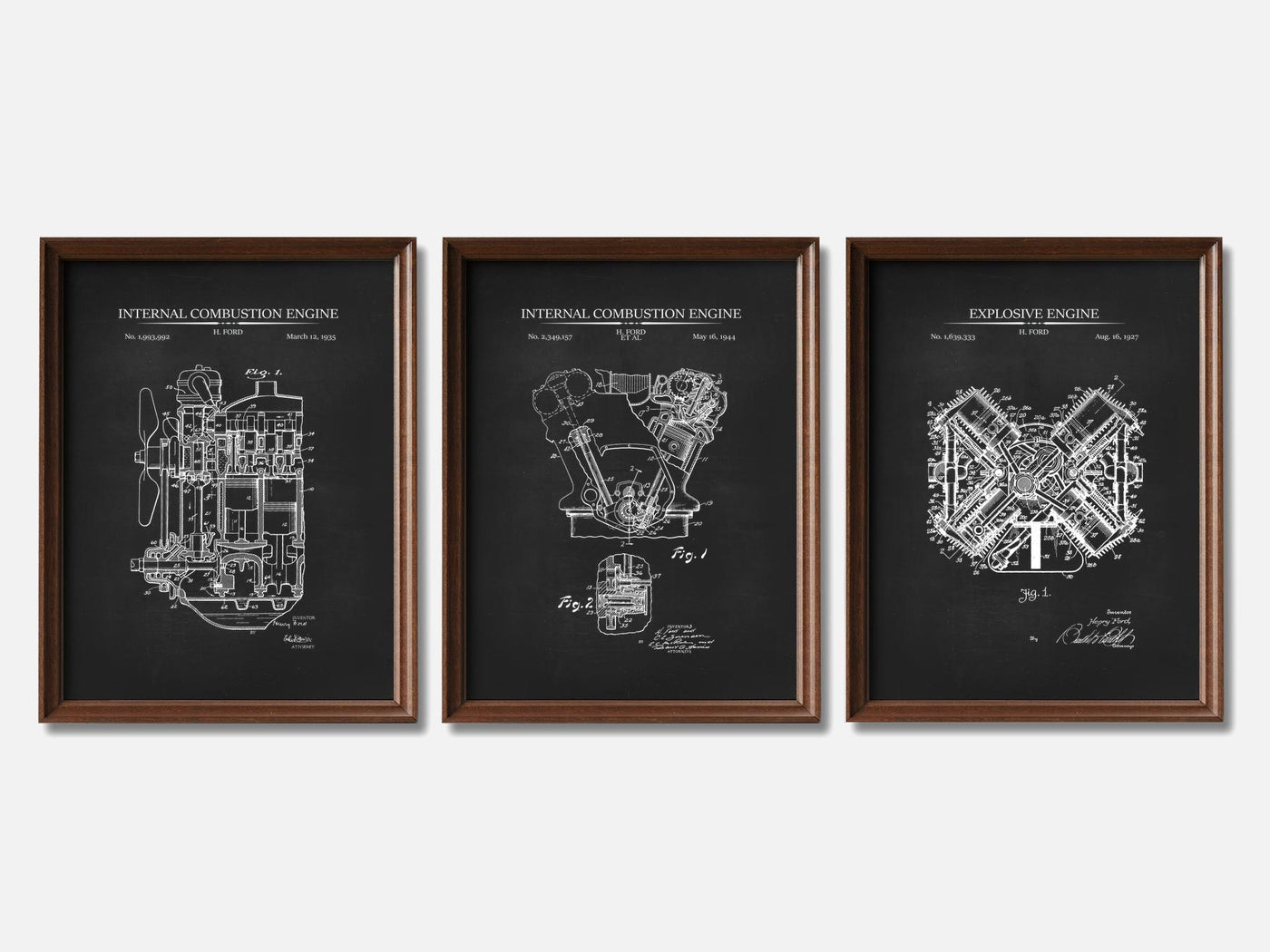 Henry Ford Patent Print Set of 3 mockup - A_t10072-V1-PC_F+WA-SS_3-PS_11x14-C_cha variant