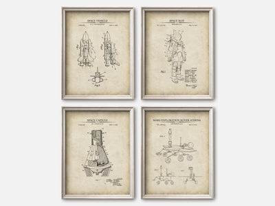 Space Exploration Patent Print Set of 4 mockup - A_t10036-V1-PC_F+O-SS_4-PS_5x7-C_par variant