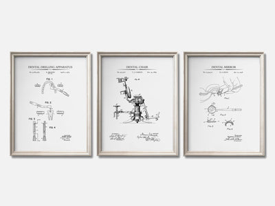 Dentistry Patent Print Set of 3 mockup - A_t10020-V1-PC_F+O-SS_3-PS_11x14-C_whi variant