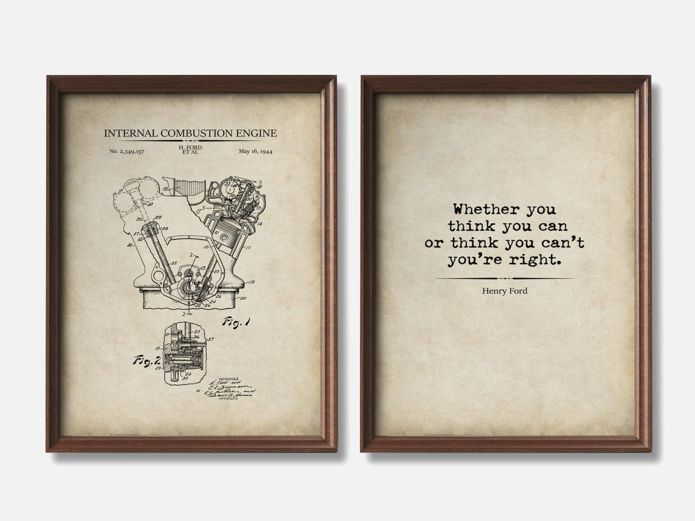 Ford Patent & Quote Prints - Set of 2 mockup - A_t10154-V1-PC_F+WA-SS_2-PS_11x14-C_par variant