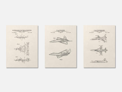 Fighter Jet Patent Print Set of 3 mockup - A_t10097-V1-PC_AP-SS_3-PS_11x14-C_ivo variant