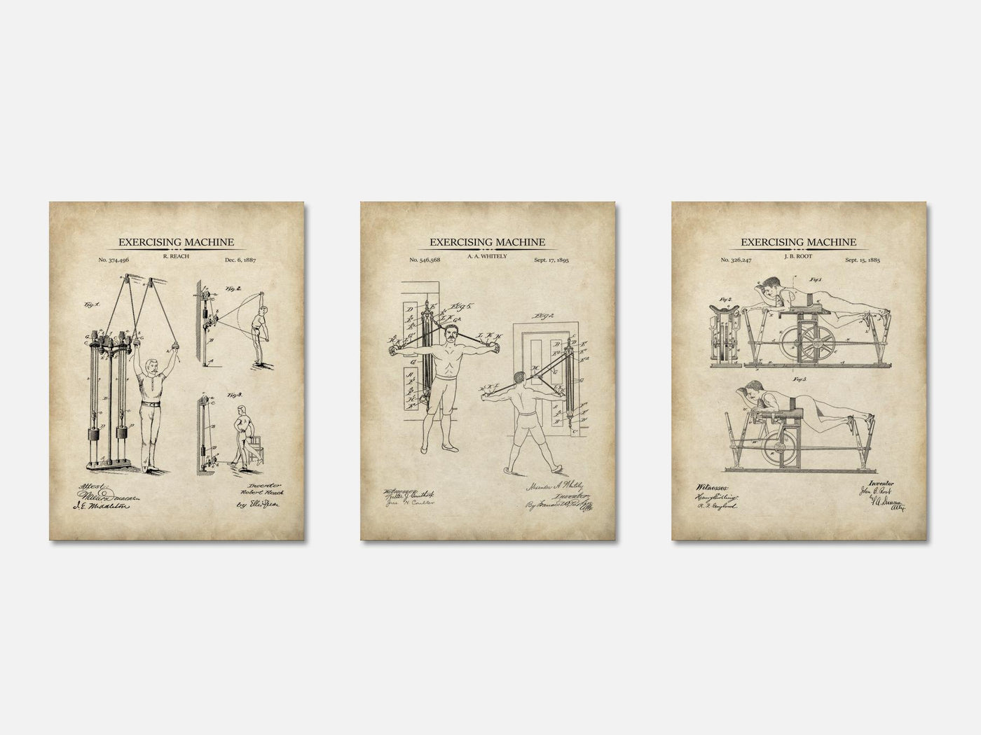 Vintage Workout Patent Print Set of 3 mockup - A_t10055-V1-PC_AP-SS_3-PS_11x14-C_par