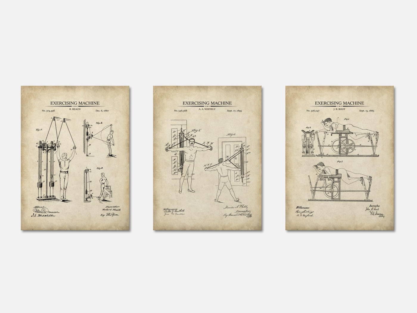 Vintage Workout Patent Print Set of 3 mockup - A_t10055-V1-PC_AP-SS_3-PS_11x14-C_par variant