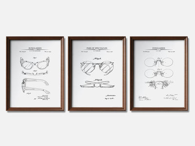 Vintage Eyeglasses - Patent Print Set of 3 mockup - A_t10121-V1-PC_F+WA-SS_3-PS_11x14-C_whi