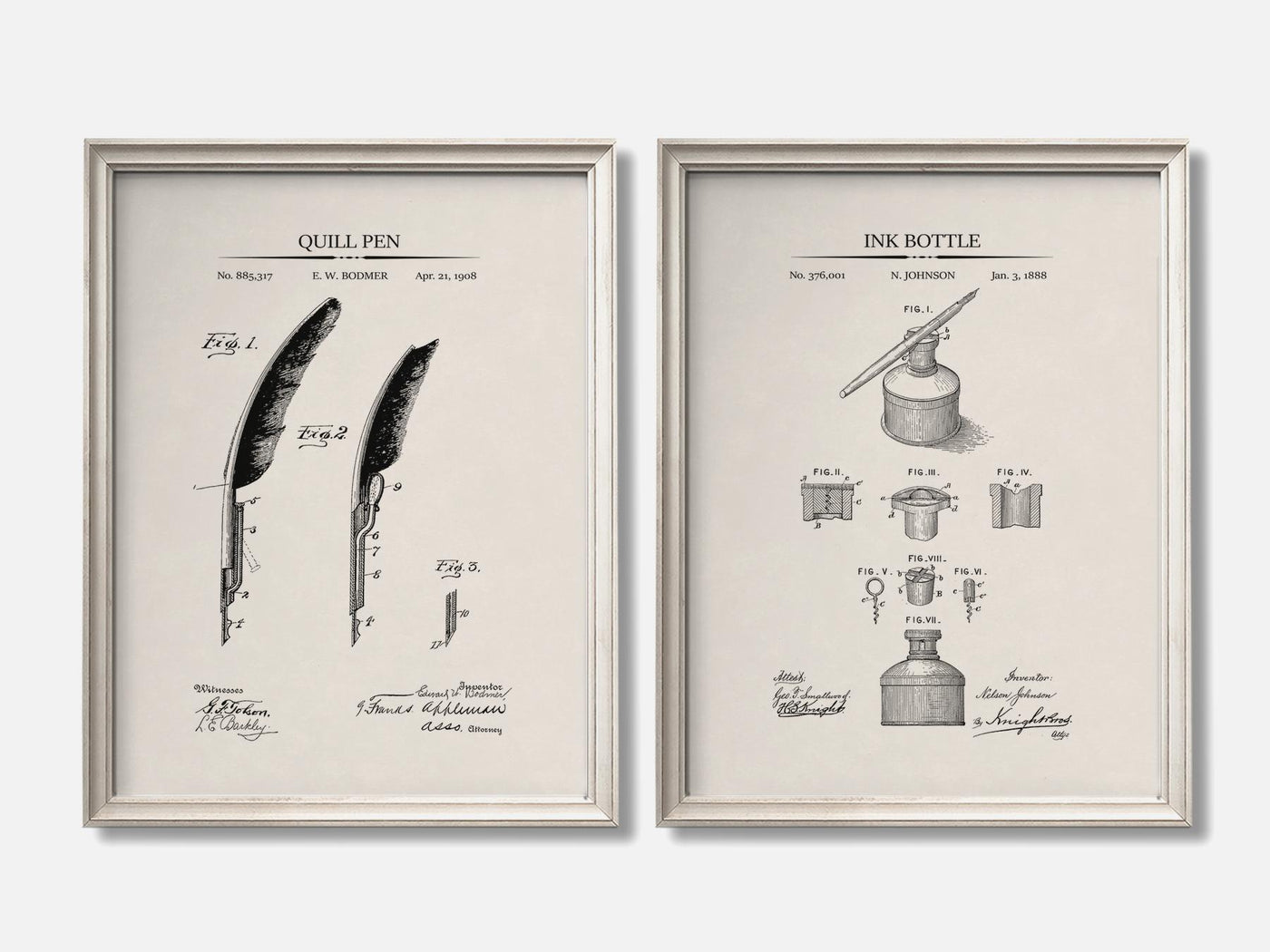 Pen & Ink Patent Prints - Set of 2 mockup - A_t10136-V1-PC_F+O-SS_2-PS_11x14-C_ivo variant