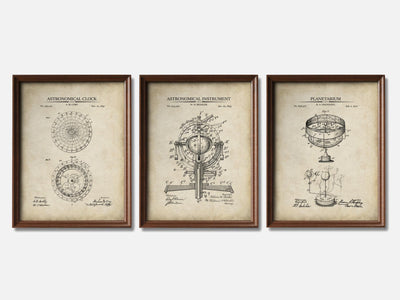 Astronomy Patent Print Set of 3 mockup - A_t10010-V1-PC_F+WA-SS_3-PS_11x14-C_par variant