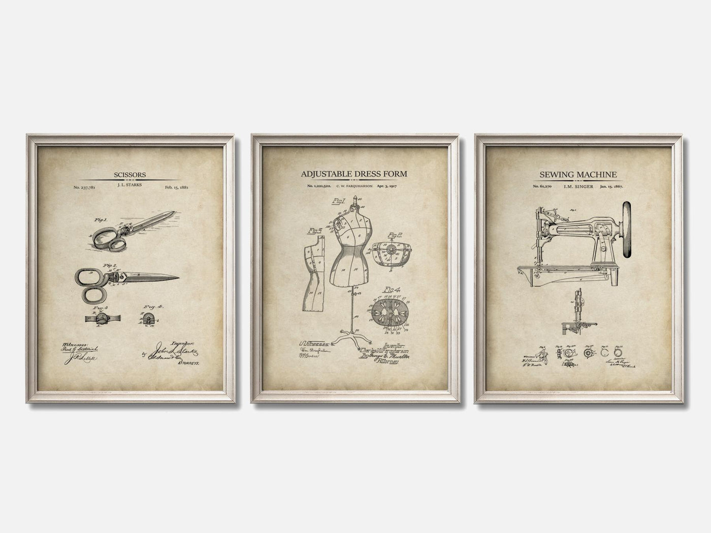 Sewing Patent Print Set of 3 mockup - A_t10043-V1-PC_F+O-SS_3-PS_11x14-C_par variant