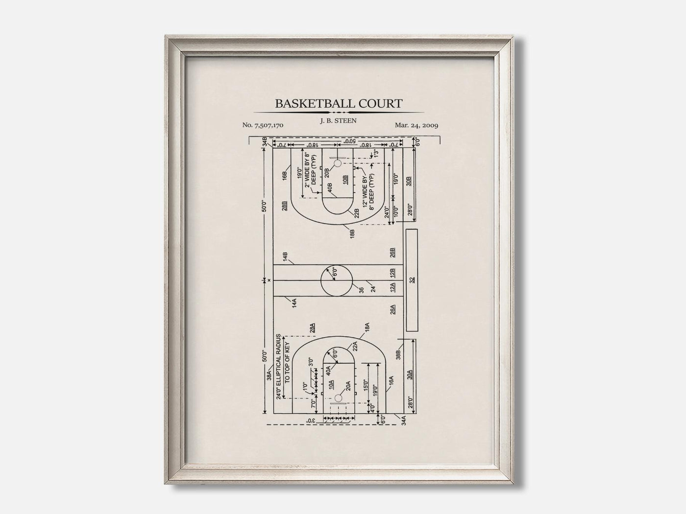 Basketball Court 1 Oat - Ivory mockup