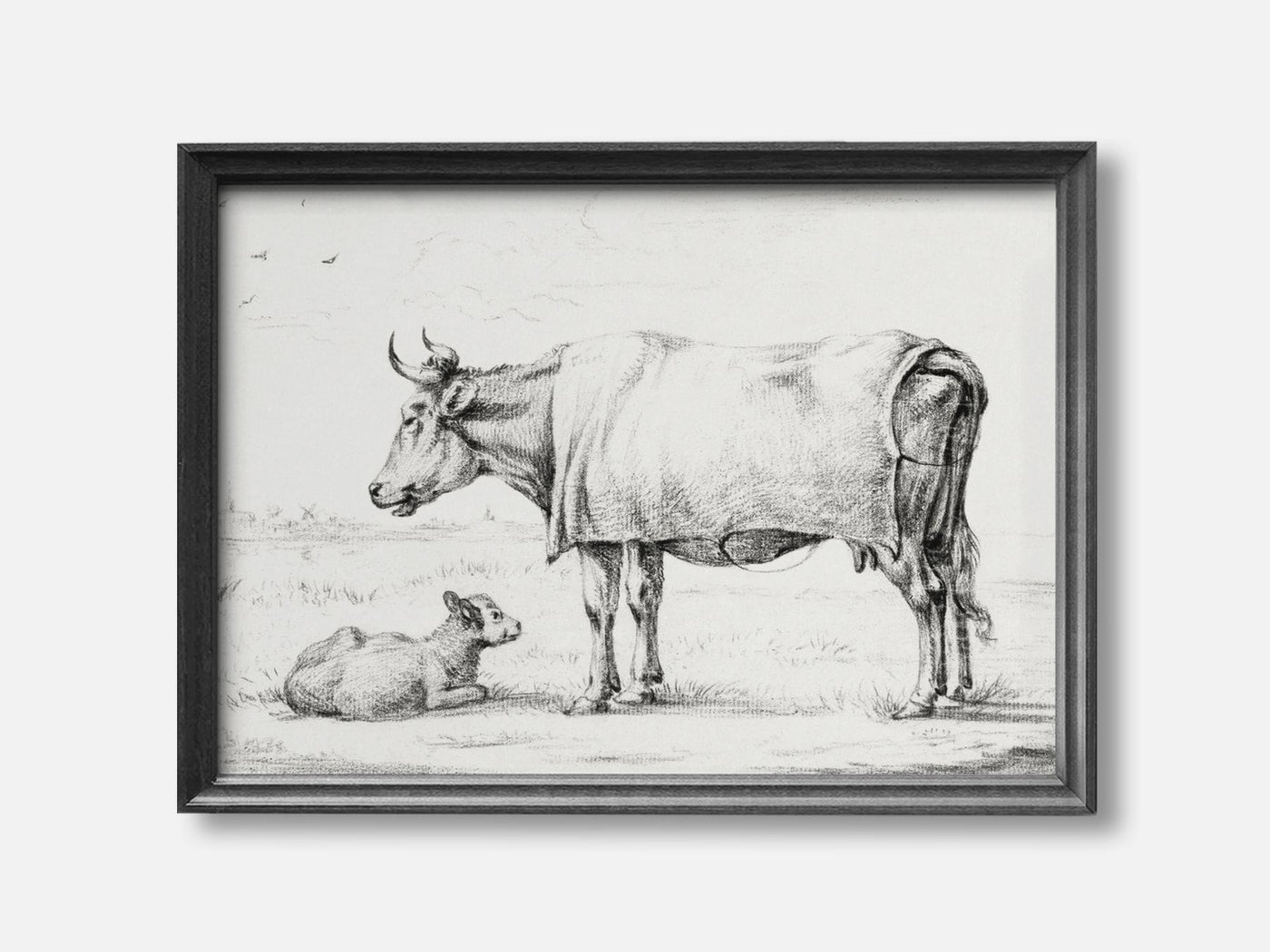 Standing cow with a lying calf (1815) Art Print mockup - A_d12-V1-PC_F+B-SS_1-PS_5x7-C_def variant