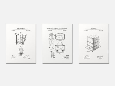 Beekeeping Patent Print Set of 3 mockup - A_t10063-V1-PC_AP-SS_3-PS_11x14-C_whi variant
