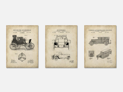 Early 20th Century Cars - Patent Print Set of 3 mockup - A_t10133-V1-PC_AP-SS_3-PS_11x14-C_par variant