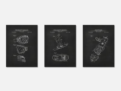 Snowboard Patent Print Set of 3 mockup - A_t10082-V1-PC_AP-SS_3-PS_11x14-C_cha variant