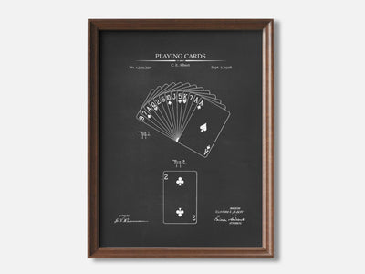 Playing Cards 1 Walnut - Chalkboard mockup