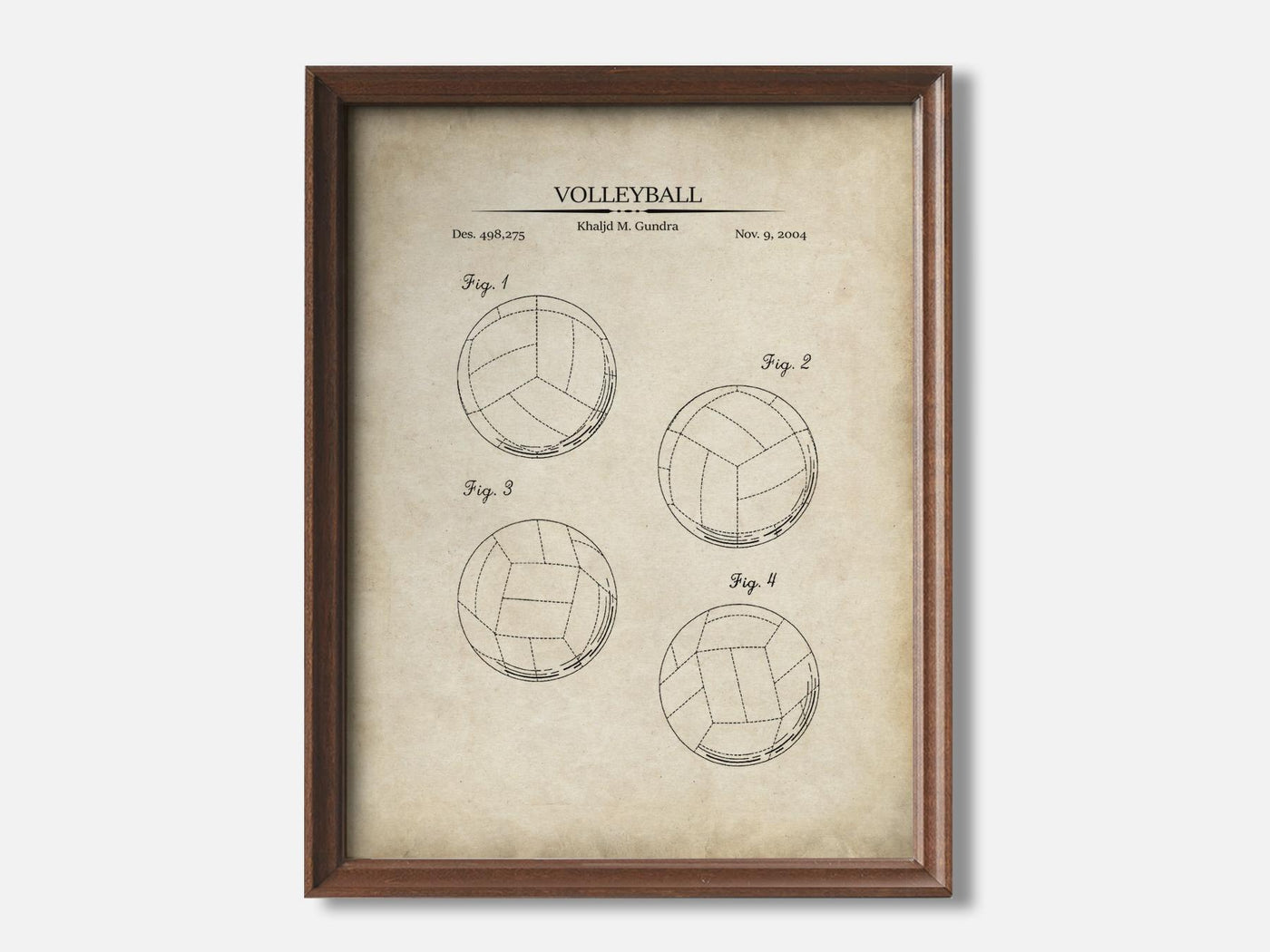 Volleyball 1 Walnut - Parchment mockup