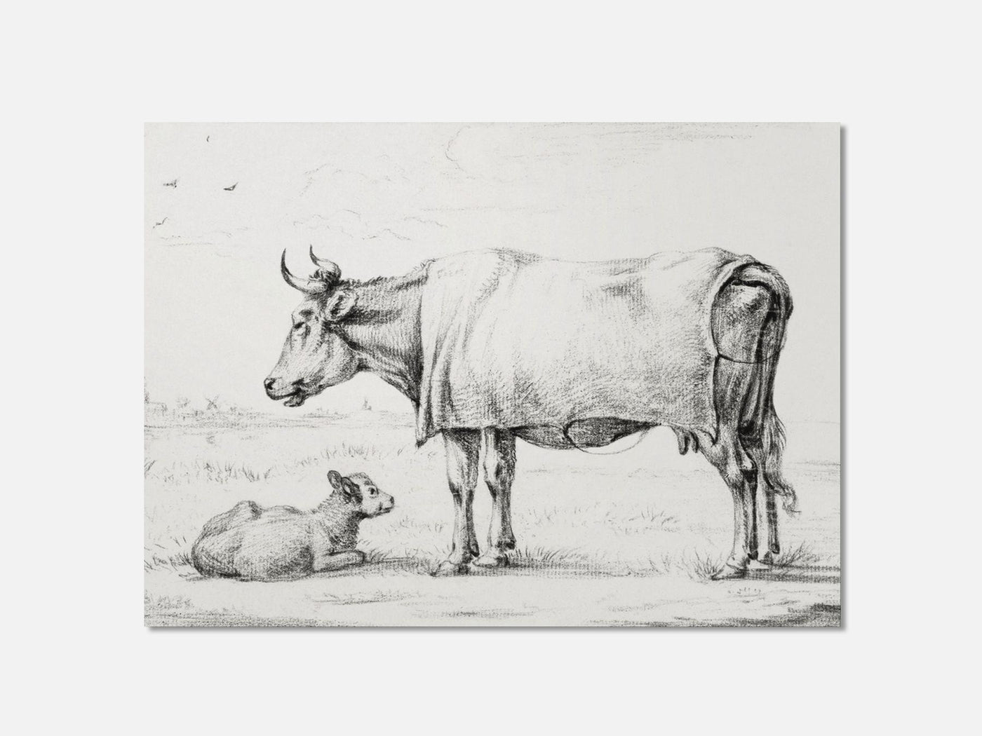 Standing cow with a lying calf (1815) Art Print mockup - A_d12-V1-PC_AP-SS_1-PS_5x7-C_def variant
