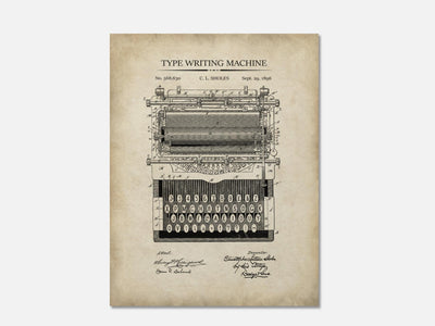 Typewriter Patent Print Set mockup - A_t10051.3-V1-PC_AP-SS_1-PS_5x7-C_par variant