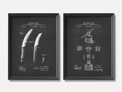 Pen & Ink Patent Prints - Set of 2 mockup - A_t10136-V1-PC_F+B-SS_2-PS_11x14-C_cha variant