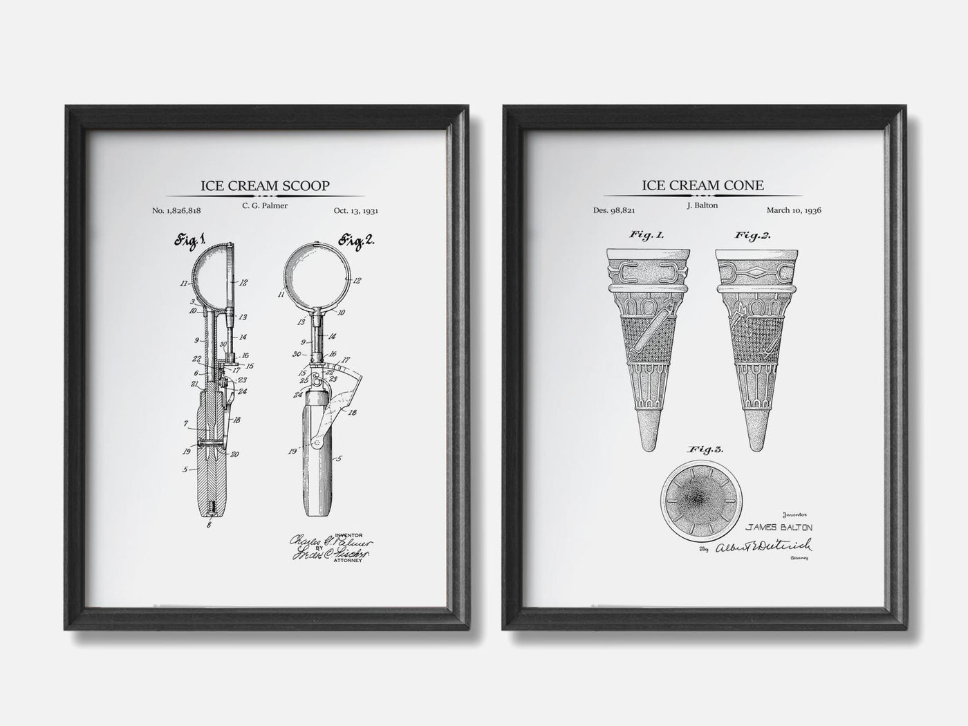 Ice Cream Patent Print Set of 2 mockup - A_t10081-V1-PC_F+B-SS_2-PS_11x14-C_whi variant