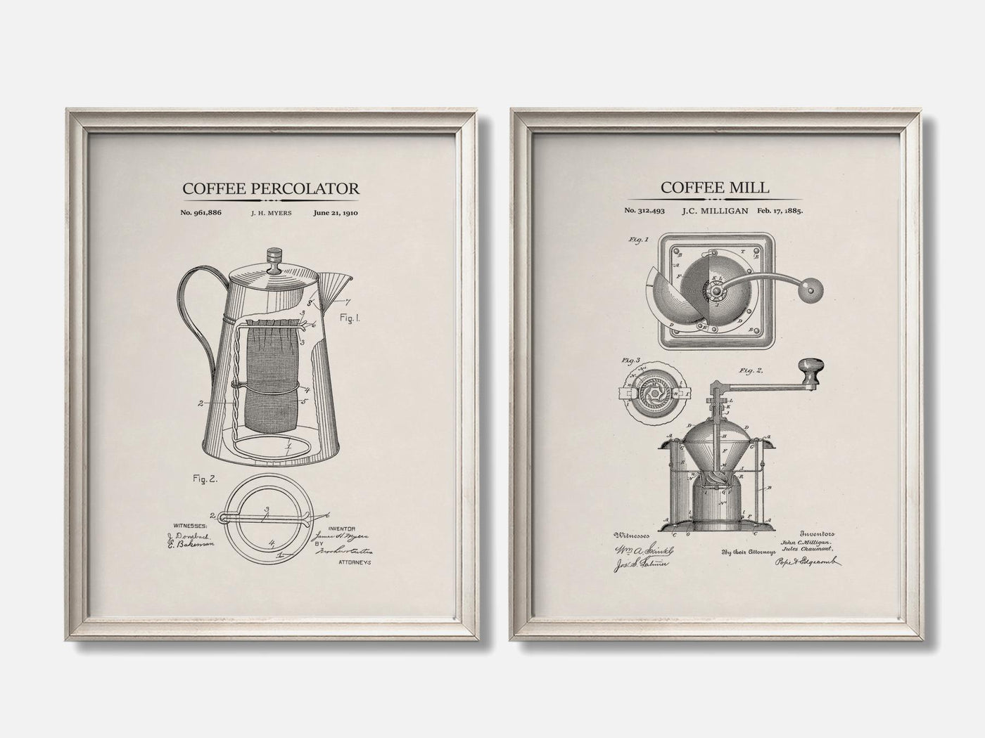 Coffee Patent Prints - Set of 2 mockup - A_t10002-V1-PC_F+O-SS_2-PS_11x14-C_ivo variant