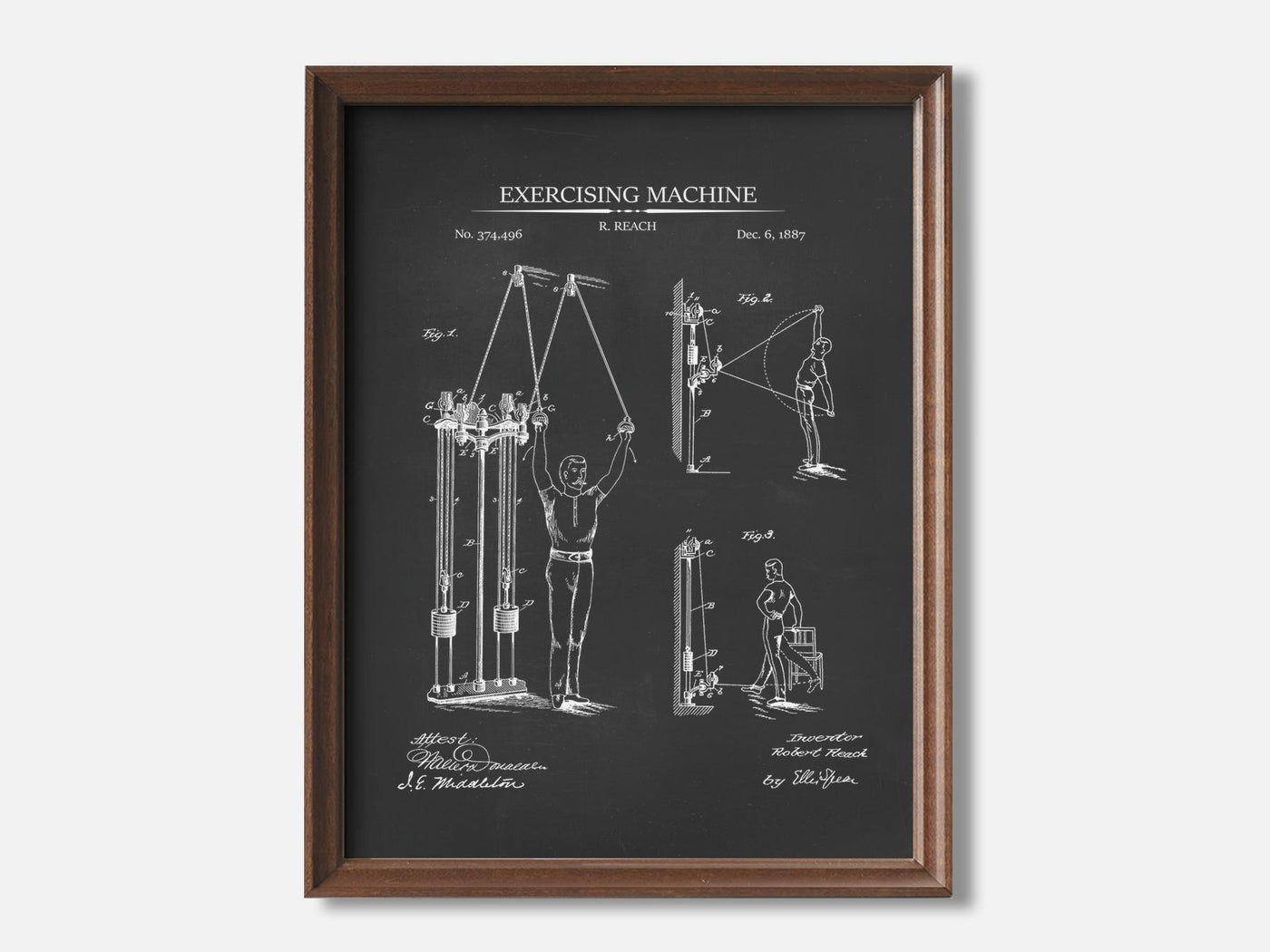 Exercising Machine 1 Walnut - Chalkboard mockup