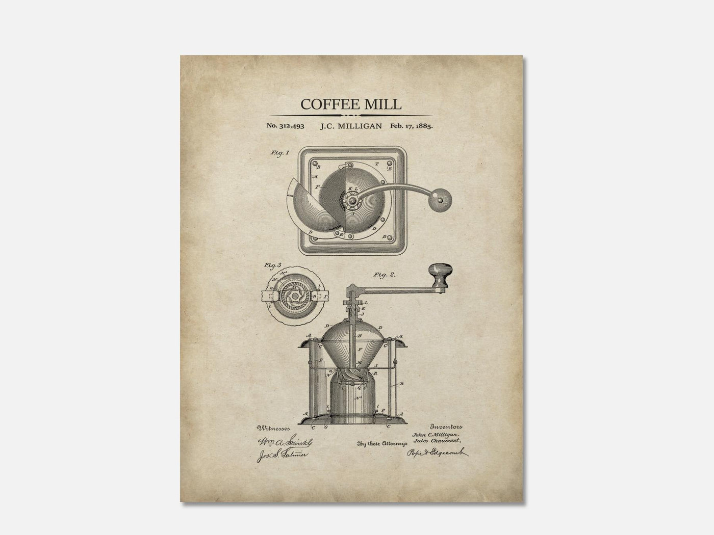 Coffee Mill Patent Print mockup - A_t10002.2-V1-PC_AP-SS_1-PS_5x7-C_par variant